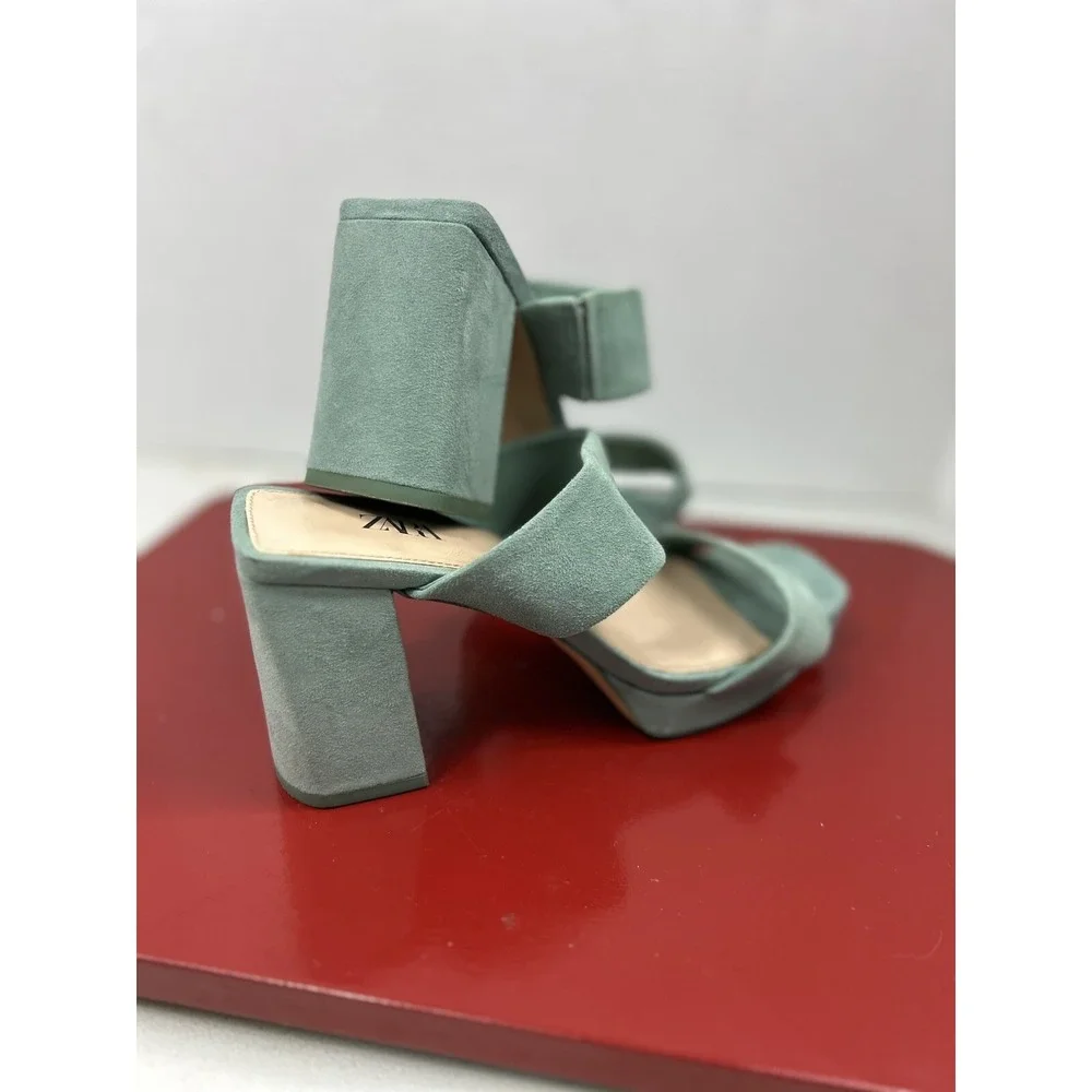 Zara Chunky Heel Women Size‎ EU 37 Turquoise Sandals - Picture 5 of 9